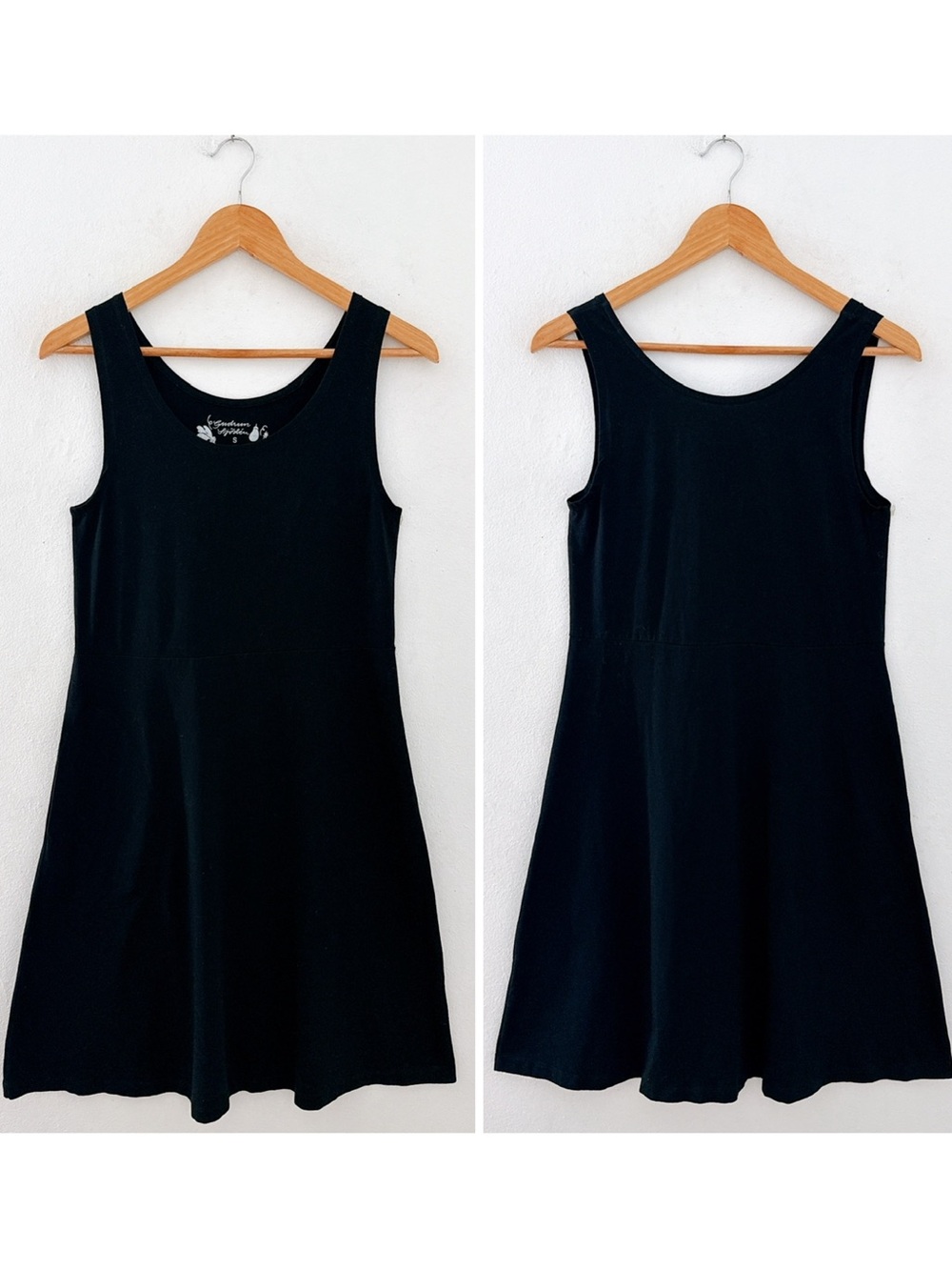Gudrun Sjoden Dress Black Sleeveless A-Line Organic Cotton Stretch Tank Jersey - Picture 11 of 13